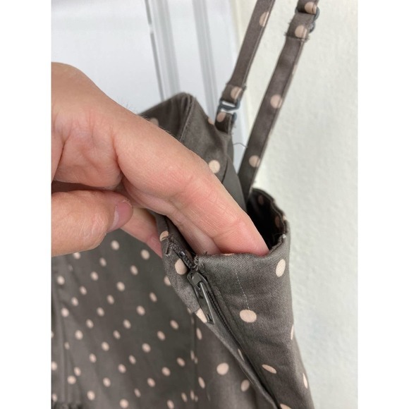 H&M Size 6 Gray Cream Polka Dot Party Dress - Picture 2 of 7